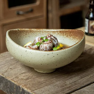 5-inch Handmade Stoneware Salad Bowl Restaurant