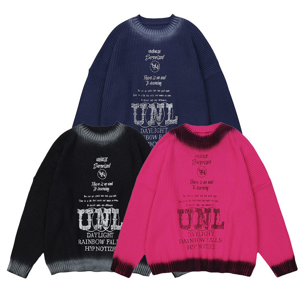 Letter Crew Neck Sweater For Men