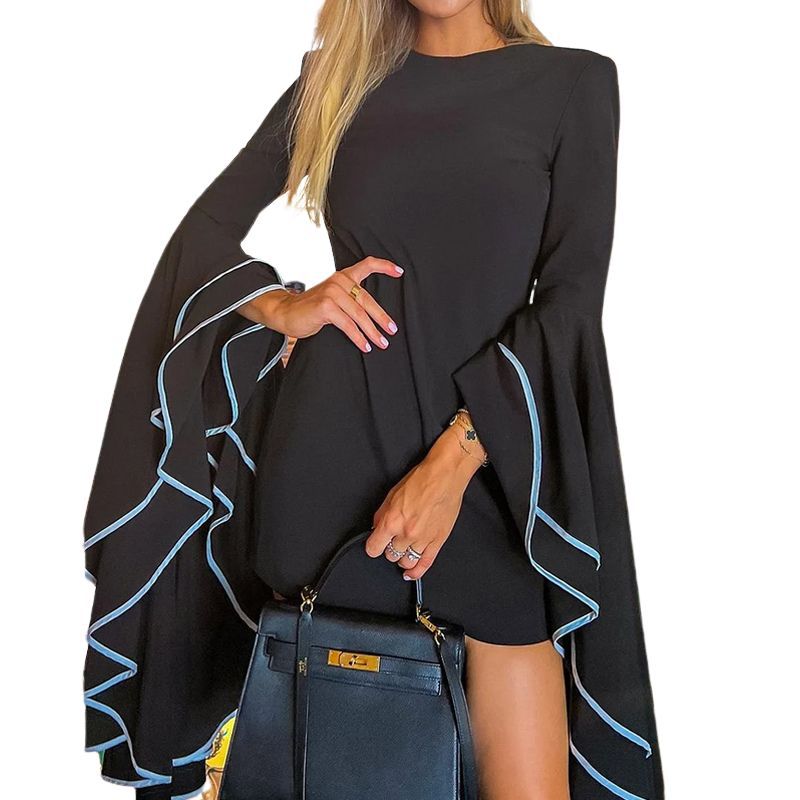 Fashionable Elegant Solid Color Short Dress