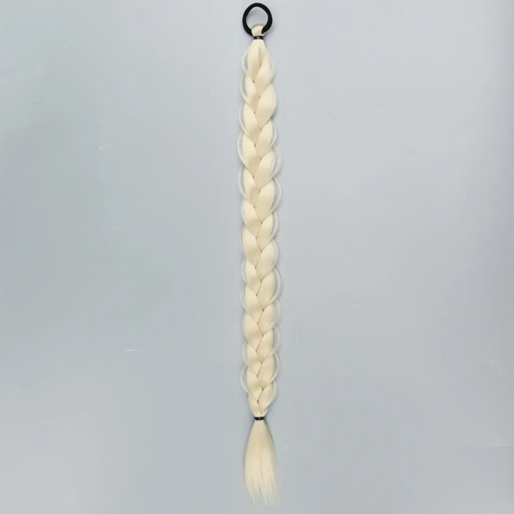 24-inch Women's Braid Hair Ring Horse Tail Strip Rubber Band Horse Tail - Style10