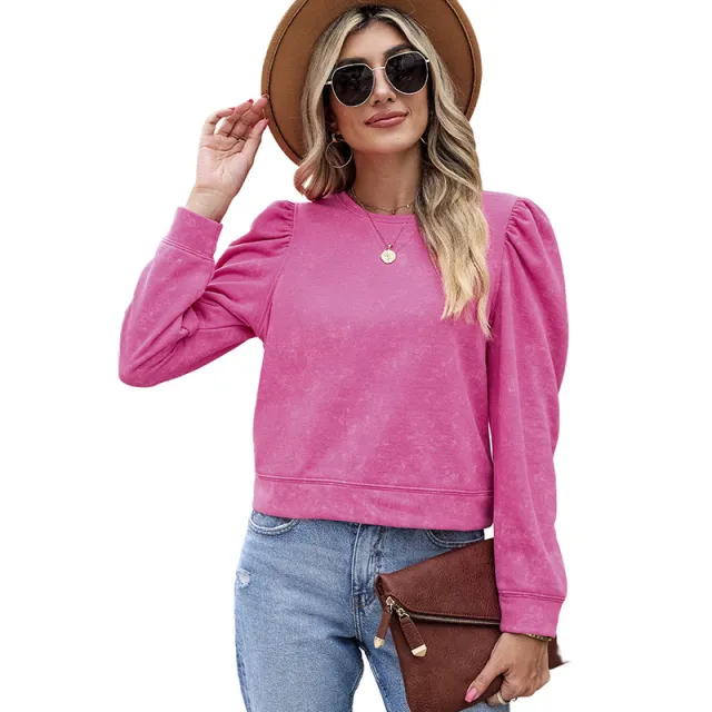 Casual Solid Color Hoodie Women Rose - Shop at LoveMi