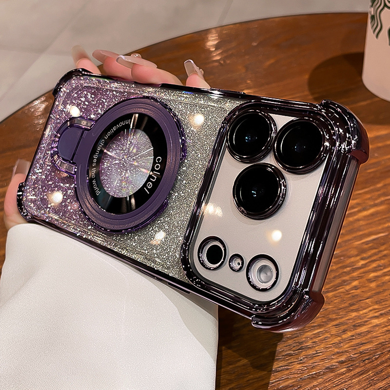 Four Corner Airbag Drop Proof Phone Case With Glitter Powder Protective Cover 8