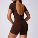 Short Sleeve Suit Dark Coffee