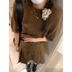 Early Autumn New Stylish Grey A-line Midi Skirt - Coffee - View 1