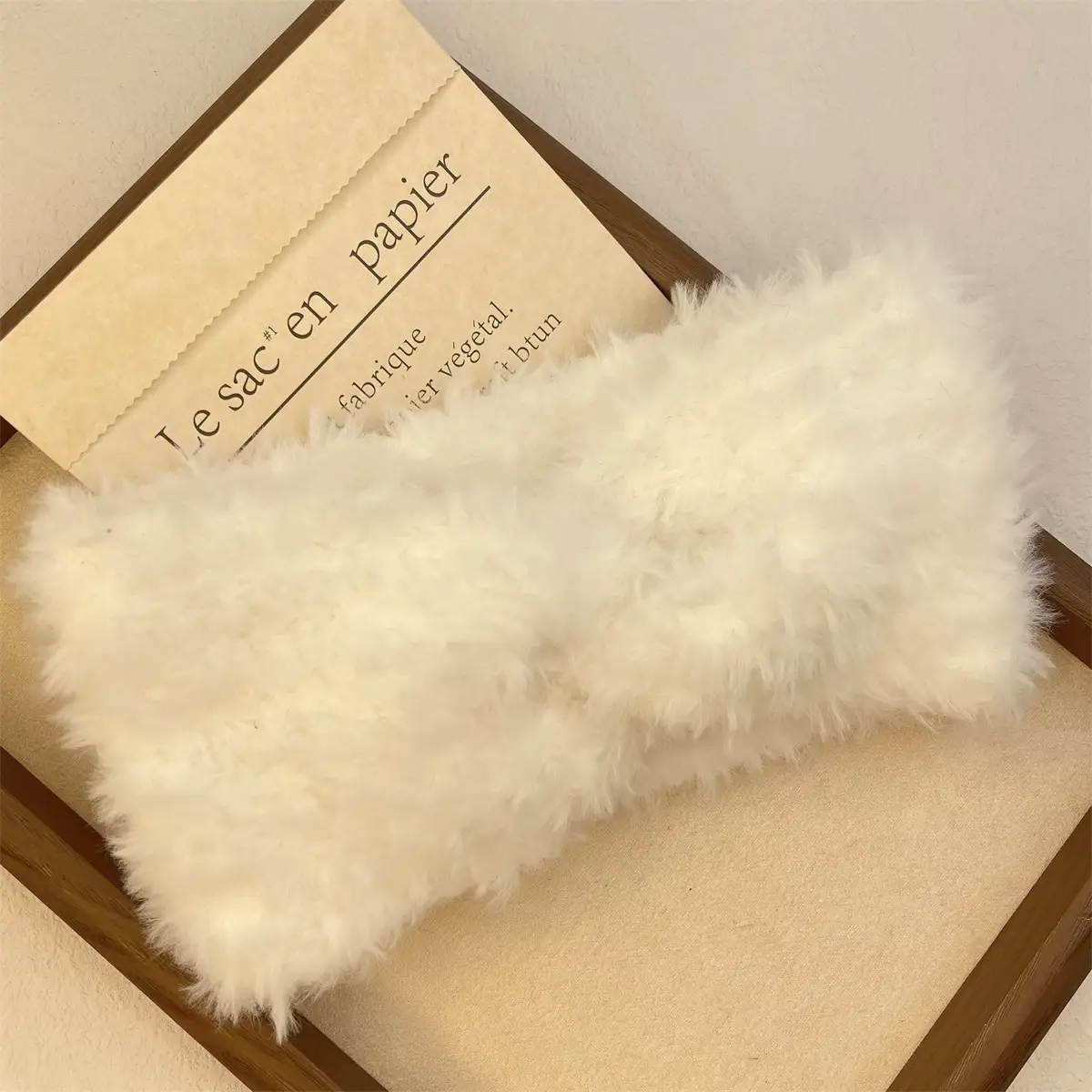 Plush Cross-Over Wide Thickened Warm Hairband For Women