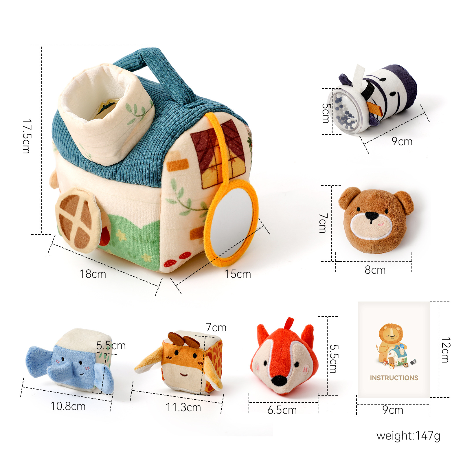 Cotton House Plush Animal Hands-On Grasping Puzzle Toy — foto 5