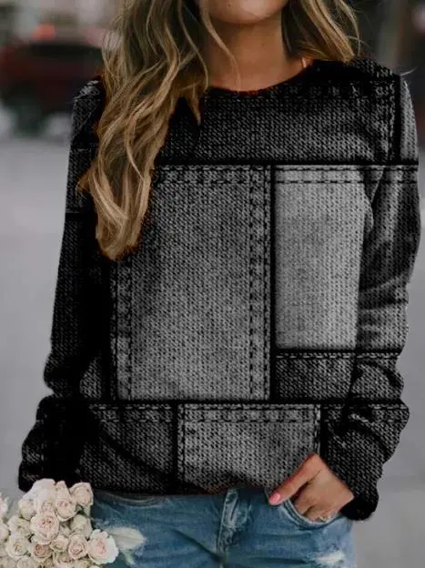 Women's 3D Digital Floral Print Long Sleeve Pullover - Shop at LoveMi