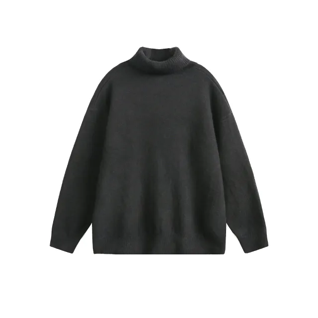 New Solid Color Hoodie Women's American Casual Round Neck Sweater Black - Shop at LoveMi