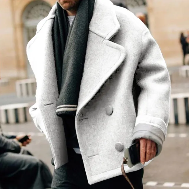Autumn And Winter Street Fashion Short Large Lapel Woolen Coat White - Shop at LoveMi