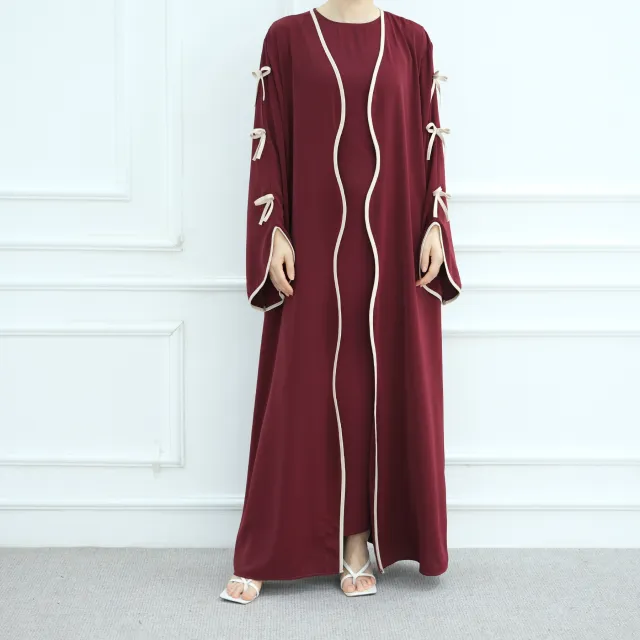 Pure Beautiful Bow Cardigan With Inner Wear For Women Dress Wine - Shop at LoveMi