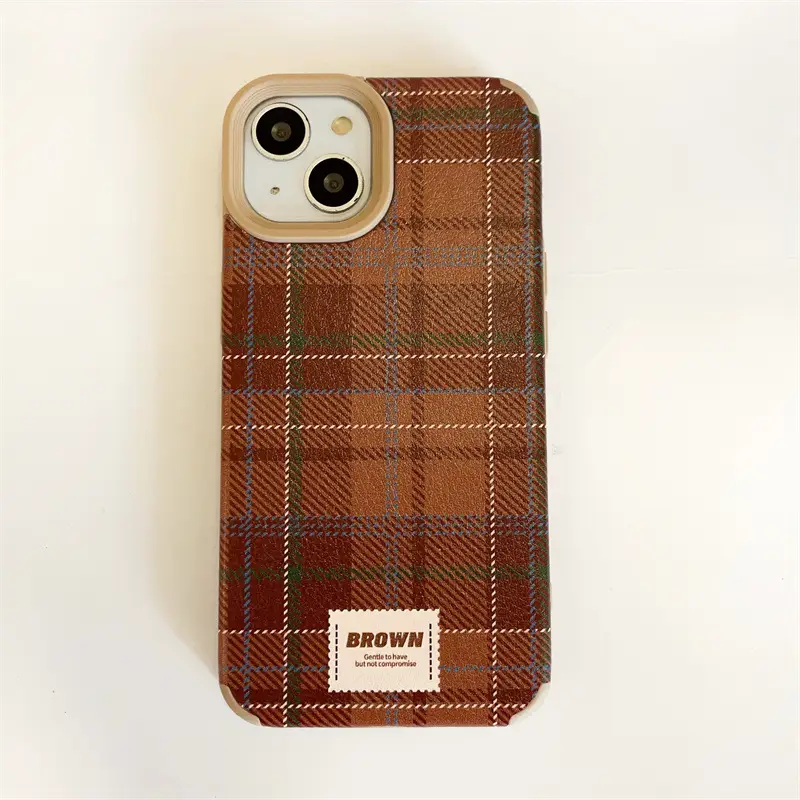 Autumn And Winter Maillard Caramel Plaid Love Bracket