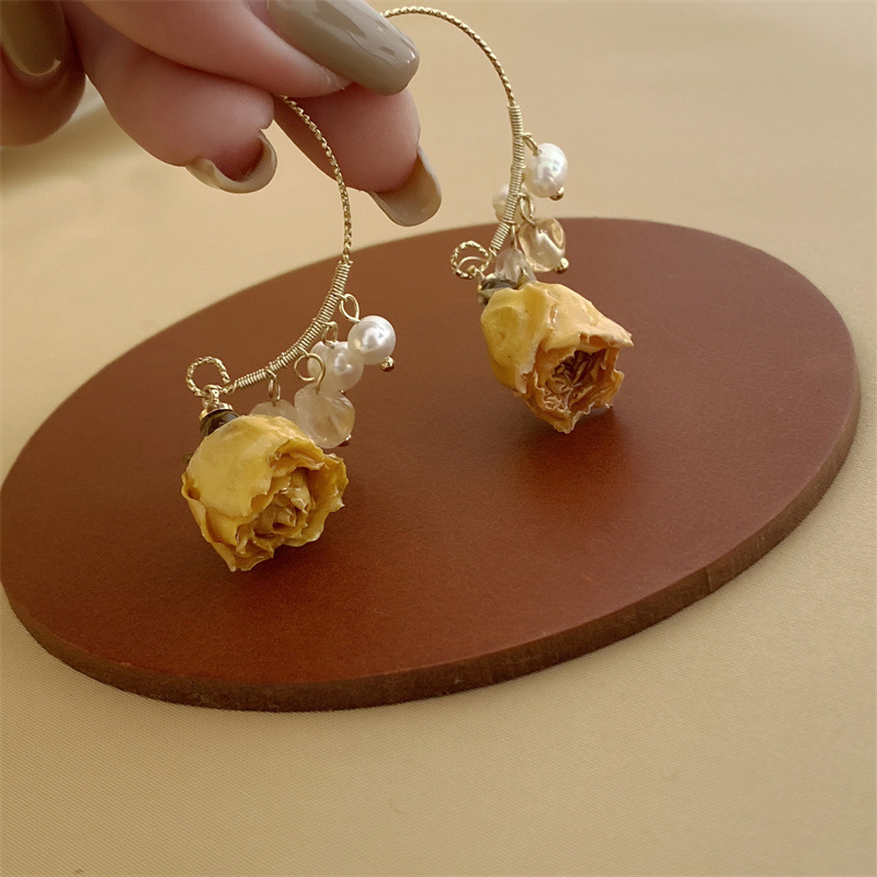 Natural Water Pearl Earrings Roses