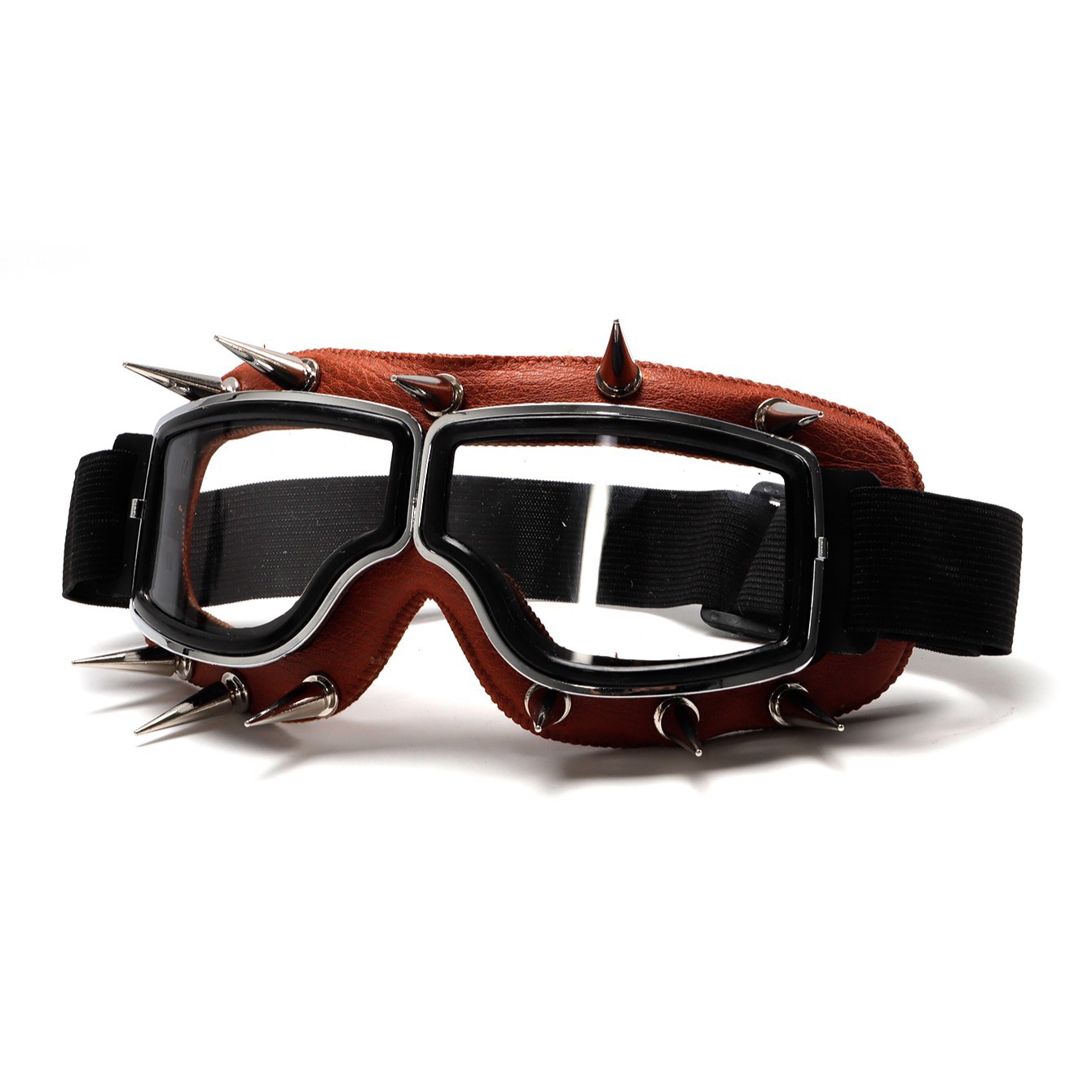 Retro Punk Rivet Windproof Goggles Leather Biker-Style Eyewear