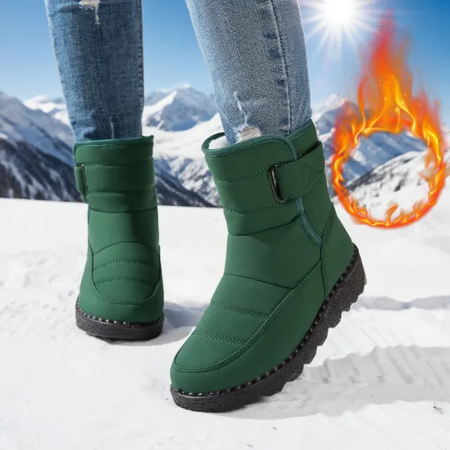Snow Boots For Women Plus Size Plus Velvet Warm Cotton Boots Green - Shop at LoveMi