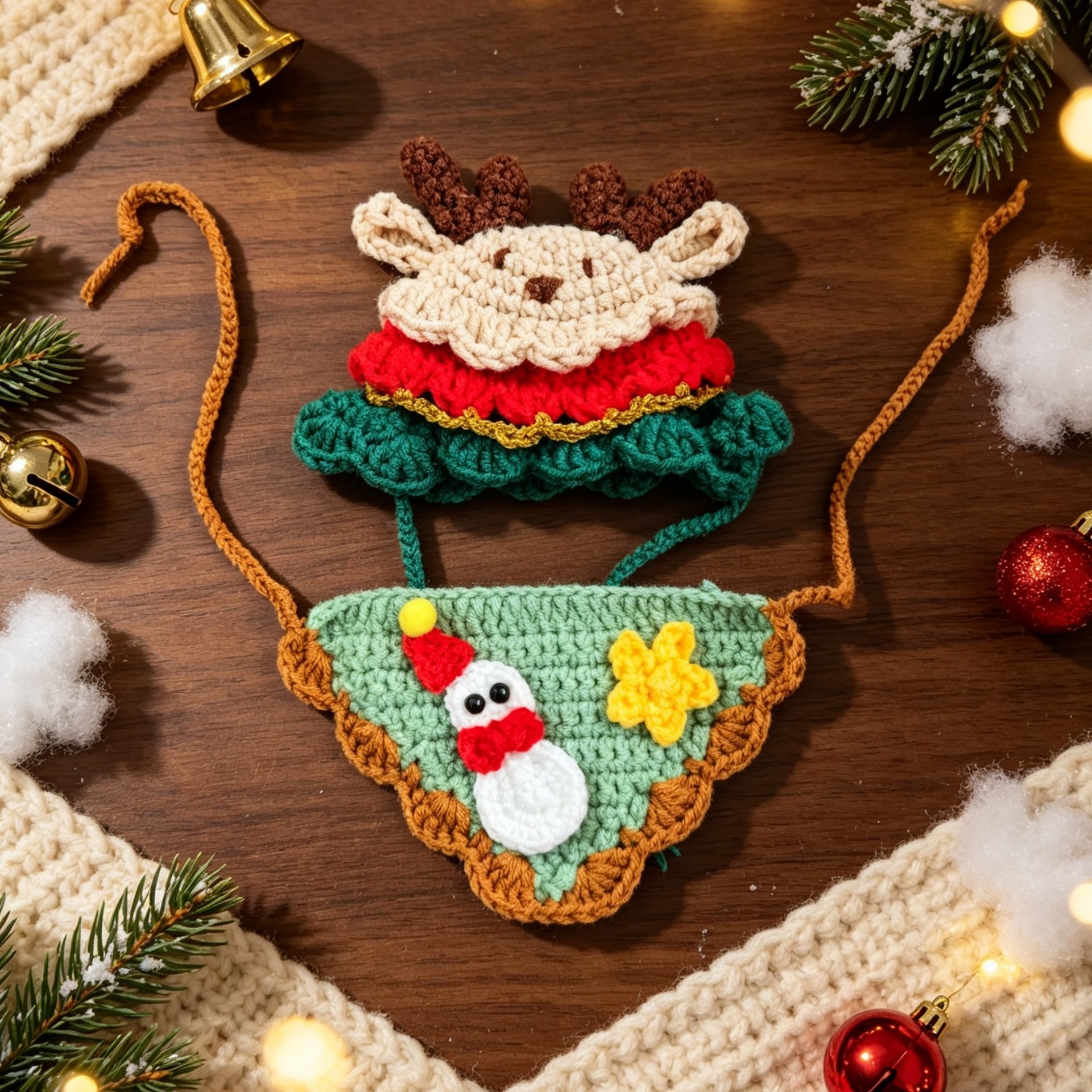 Crochet Elk Hat Pet Costume