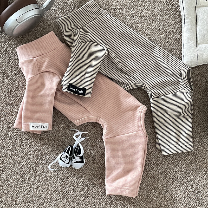 Pet Autumn Winter Warm Striped Four-Legged Jumpsuit