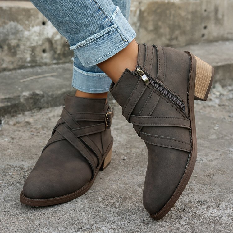 Women’s Retro High-Heel Ankle Boots 