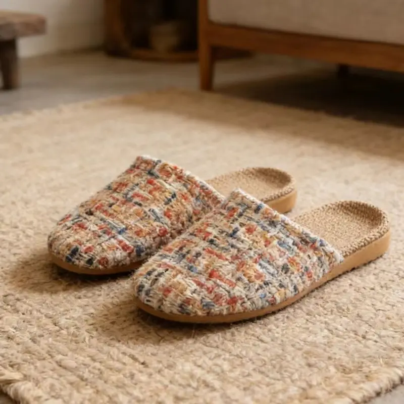 Non-slip Soft-soled Cotton-linen Home Slippers