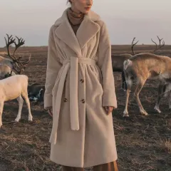 Autumn And Winter Thickening Mink Velvet Coat Women - Apricot - View 1
