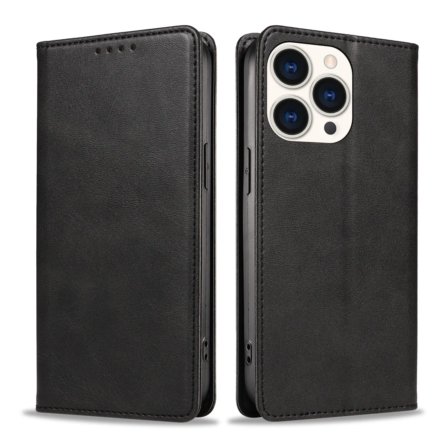 Simple Fashion Solid Color Leather Magnetic Phone Case