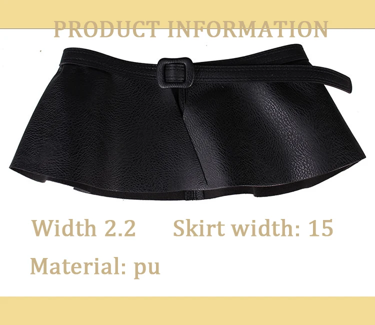 Title 2, Ruffled Black Extra-Wide Waist Belt Skirt