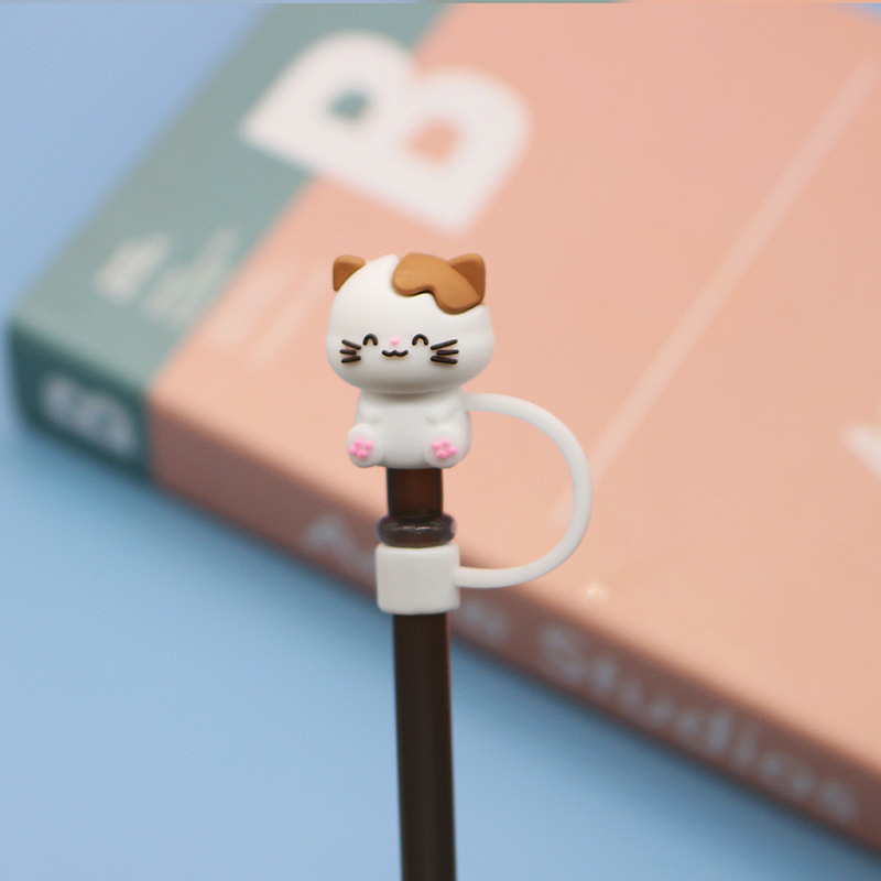 Cute Cartoon Silicone Straw Cap Dust Plug