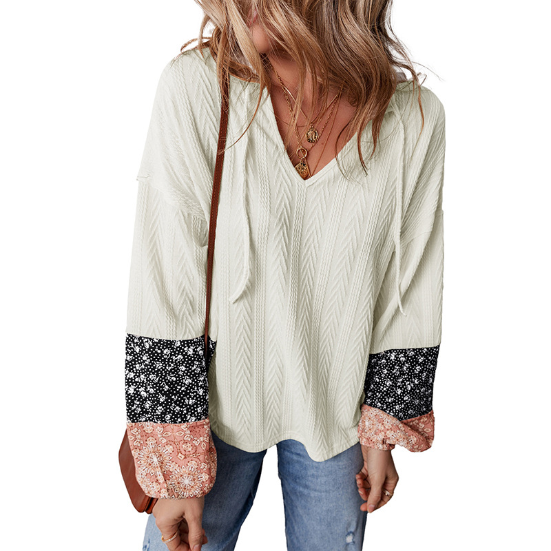 Pullover V-neck Knit Casual Versatile Loose Top