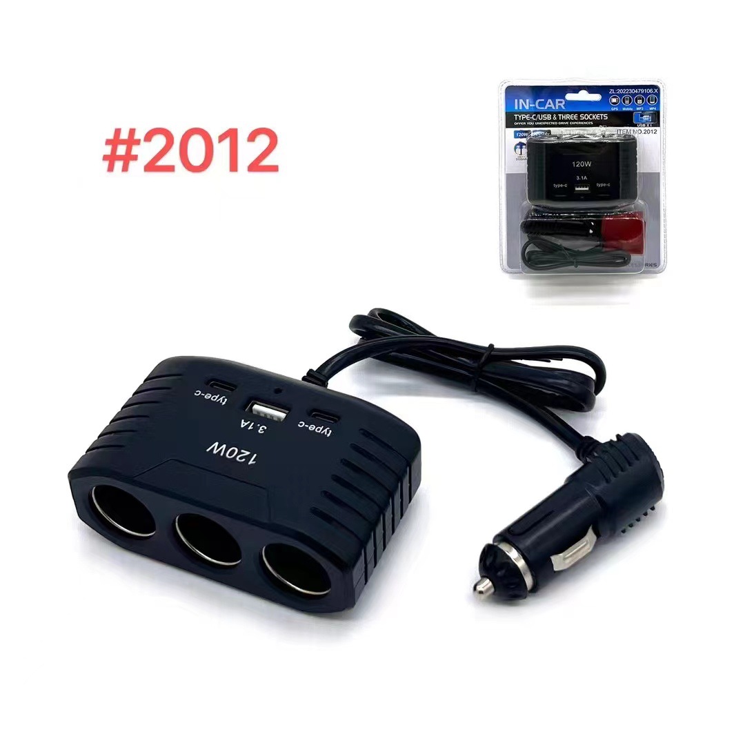 Title 6, High-Power Car One-Three Converter Charger Fast...