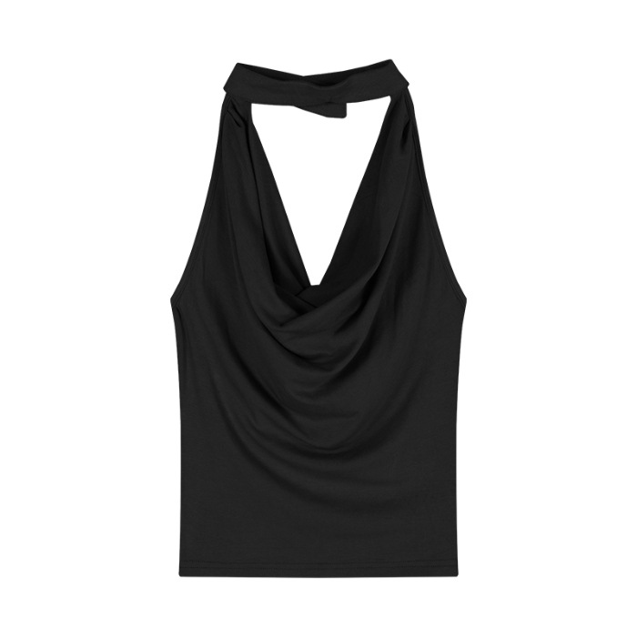Spicy Girl-style Scoop-neck Halter Strap Vest