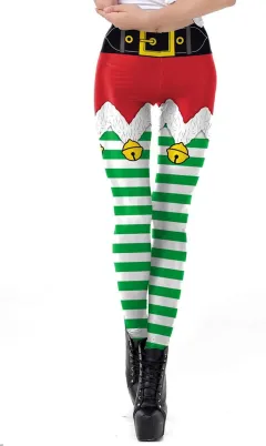 Women's Trousers Thin Elastic Christmas Theme 3D Digital Printing - 1 Style-L - View 1