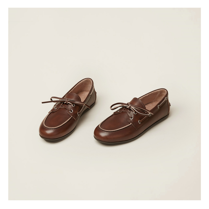 Leather Lace-Up Loafers