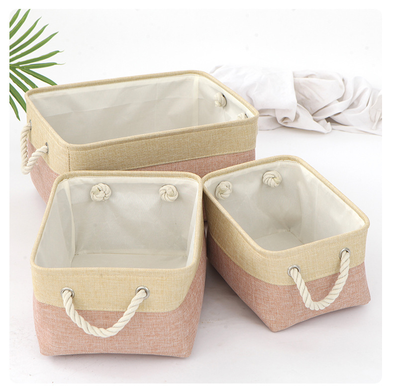 Title 10, New Color Matching Linen Storage Basket Washable