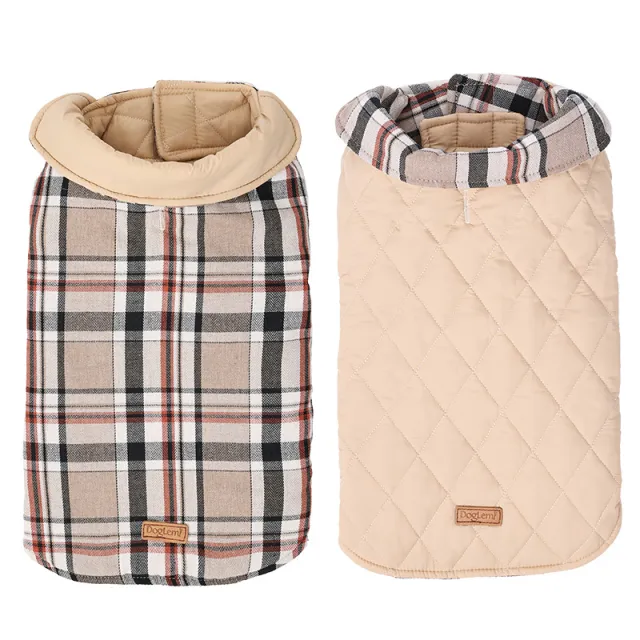 Waterproof Warm Fashion Double sided Dog Clothes Beige - Shop at LoveMi
