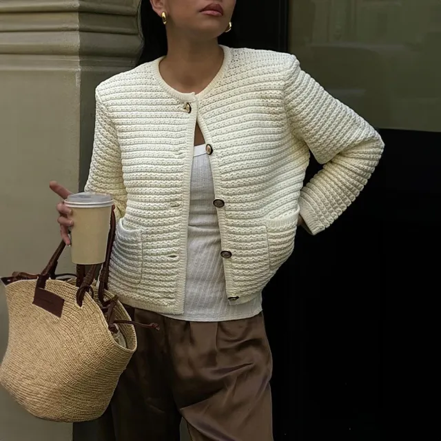 Fashion Long Sleeve Button Shirt Sweater Women's Clothing White - Shop at LoveMi