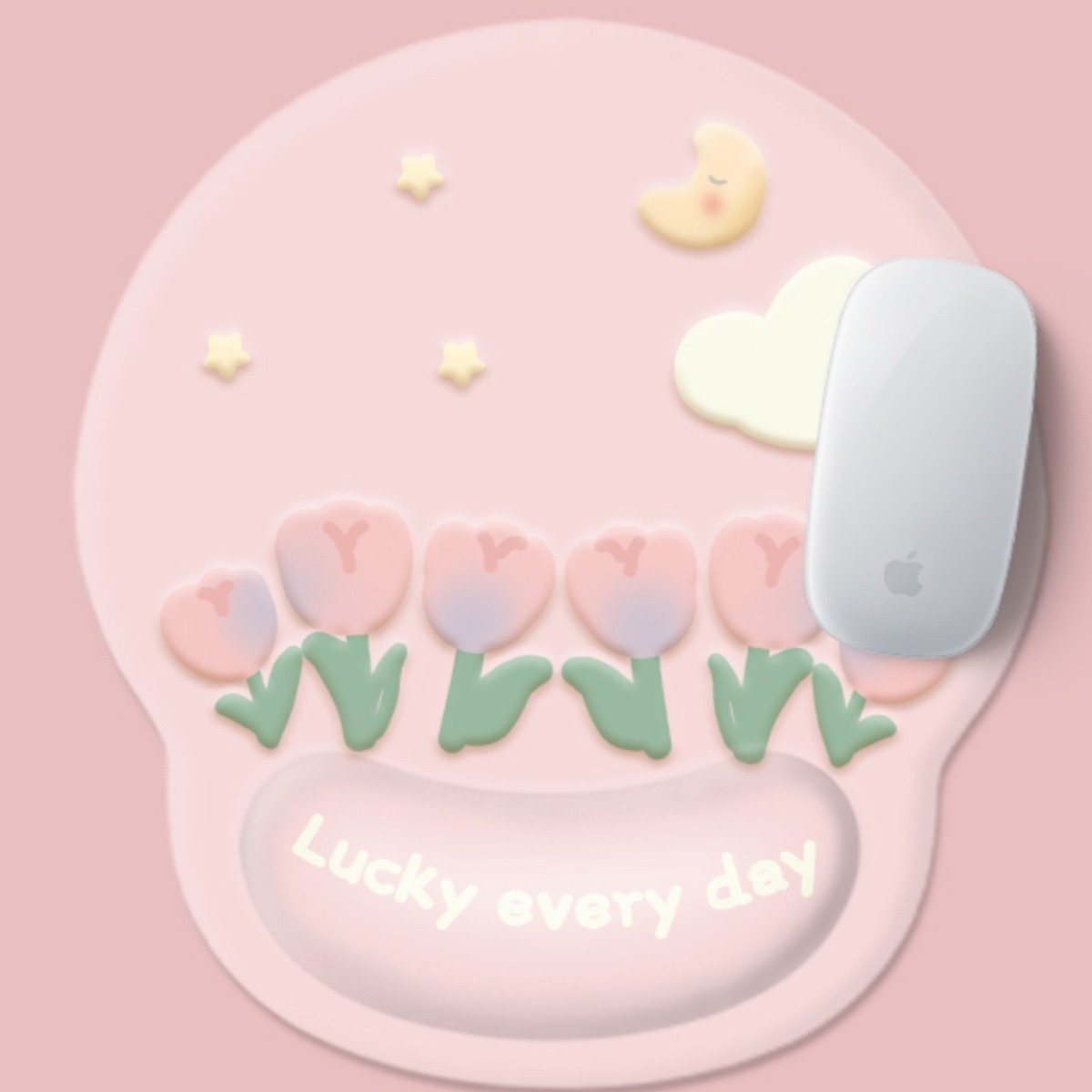 Tulip Mouse Pad Thickened Wristband Pad Cartoon Keyboard Support