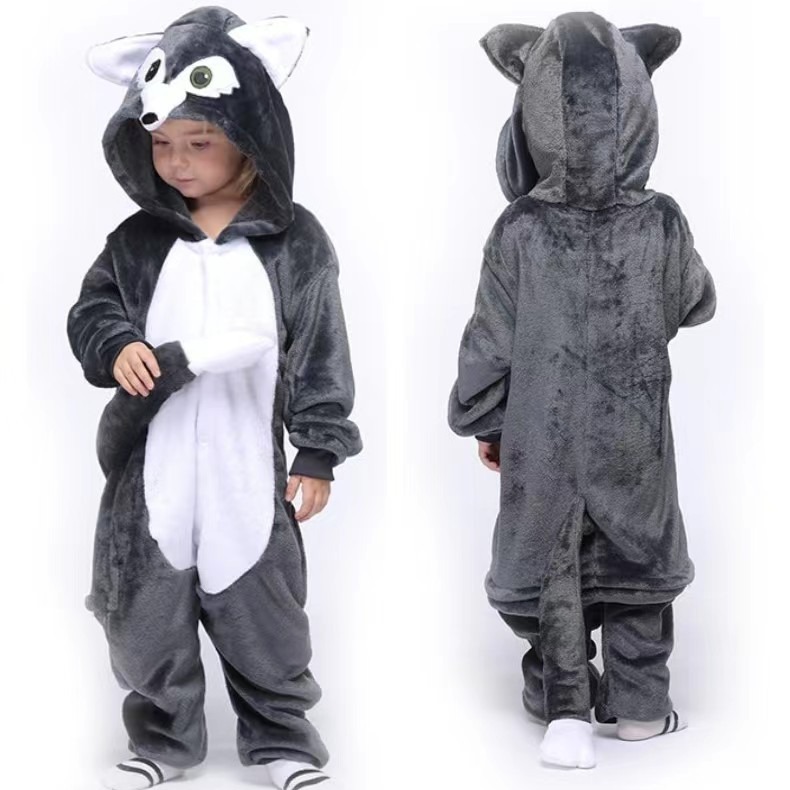 Flannel Children's Animal One-piece Pajamas - Image 2
