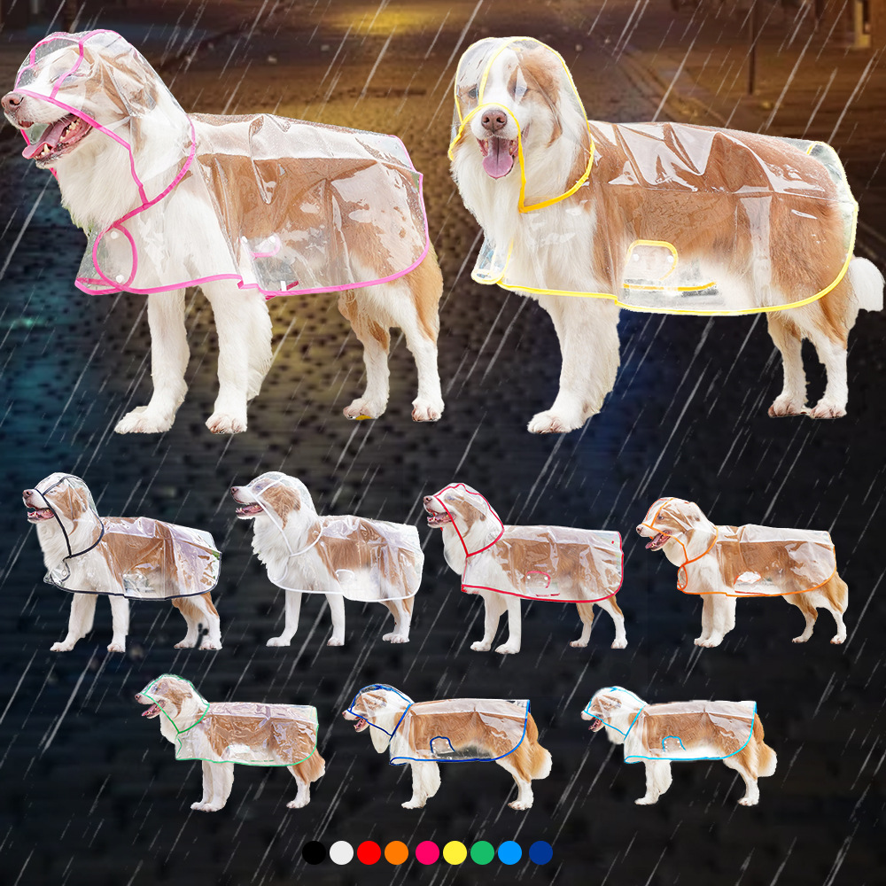 Transparent Outdoor Dog Raincoat