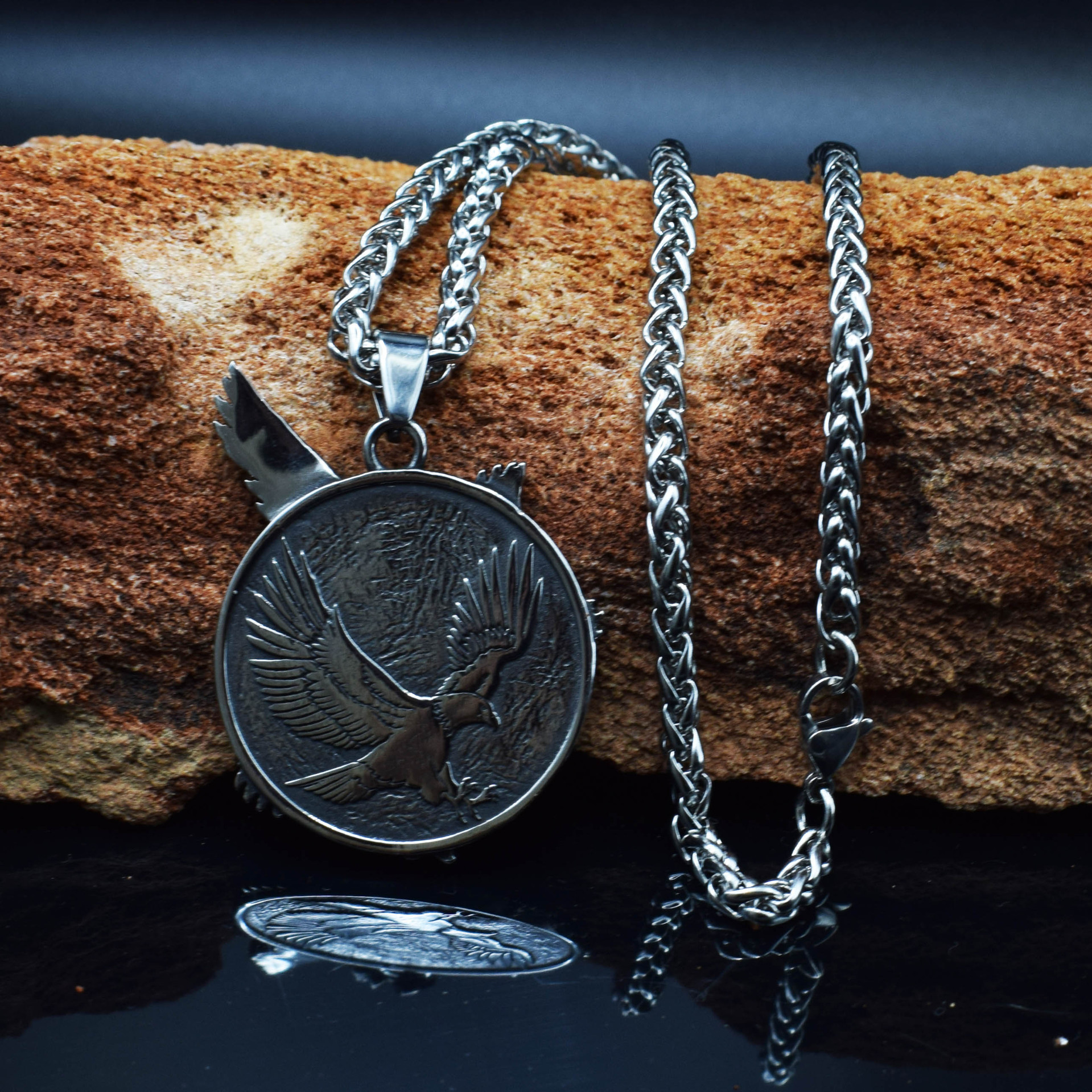 Men's Domineering Retro Eagle Stainless Steel Necklace