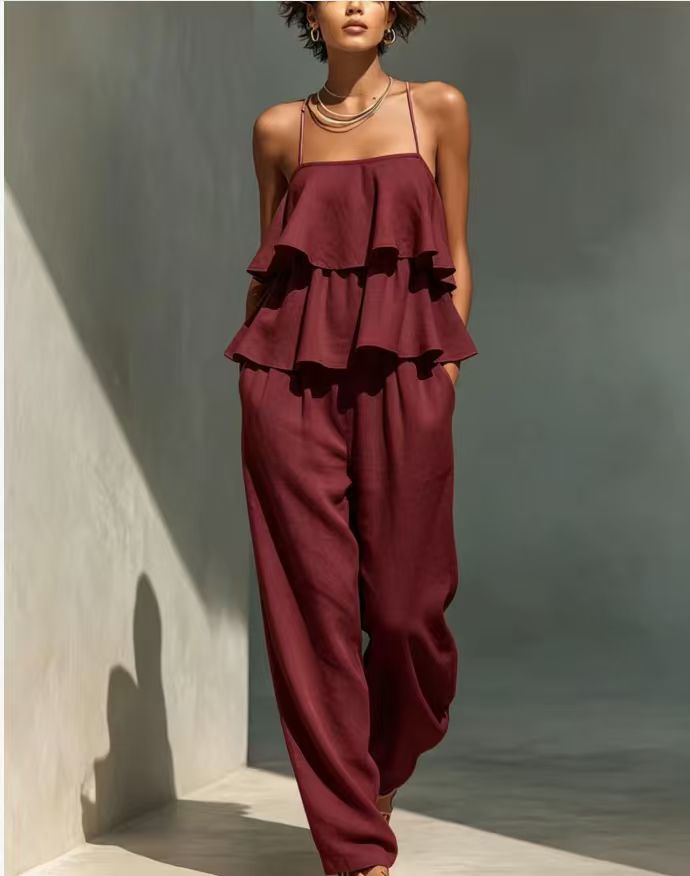 Women's Camisole Set in Wine Red – bold rich color