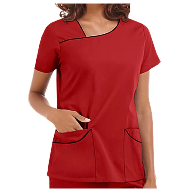 Women's Operating Room Hand Washing Nurse Surgeon Isolation Short Sleeve Red - Shop at LoveMi