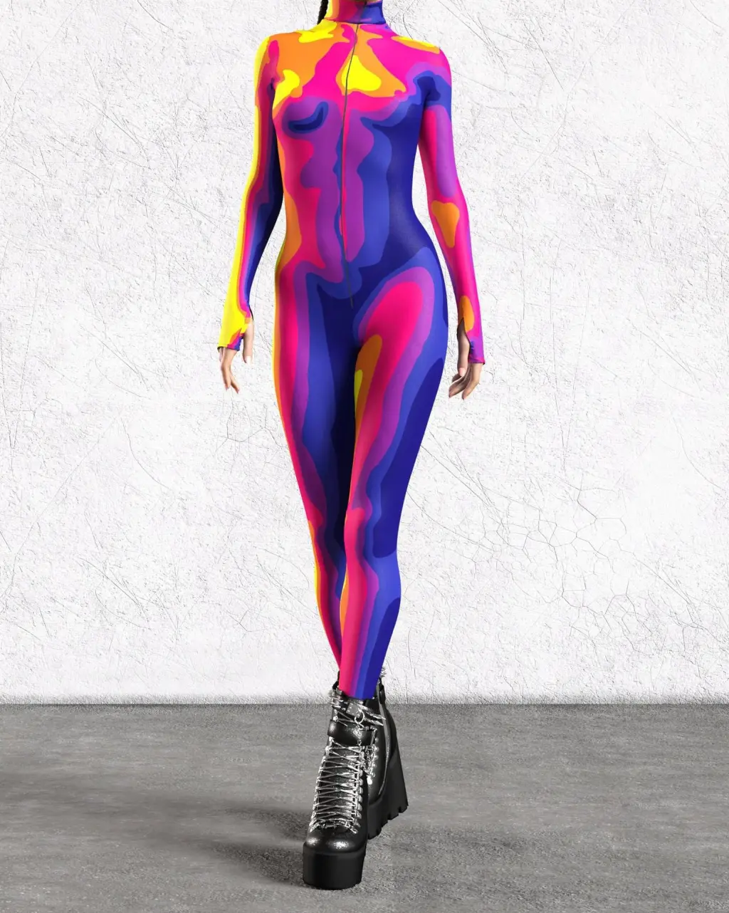 3D Digital Printing Cosplay One-piece Play Costume - Painted 8-2Xl