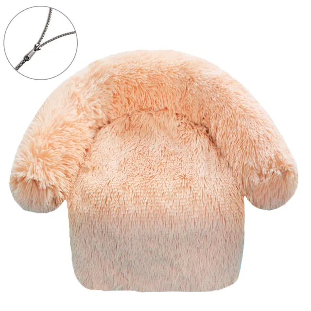 Zipper Removable Washable Plush Kennel Plush Blanket Integrated Pet Bed Dog Sofa Bed Delivery Standard Deep Beige - Shop at LoveMi