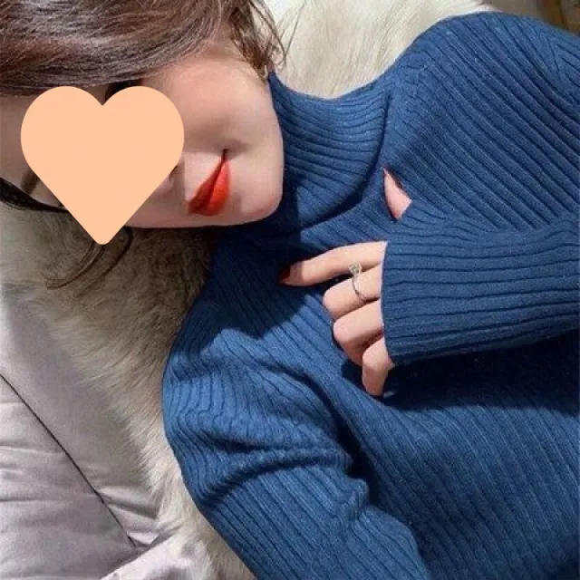 Thickened Starry Rhinestone Knitted Sweater Blue No Diamond - Shop at LoveMi