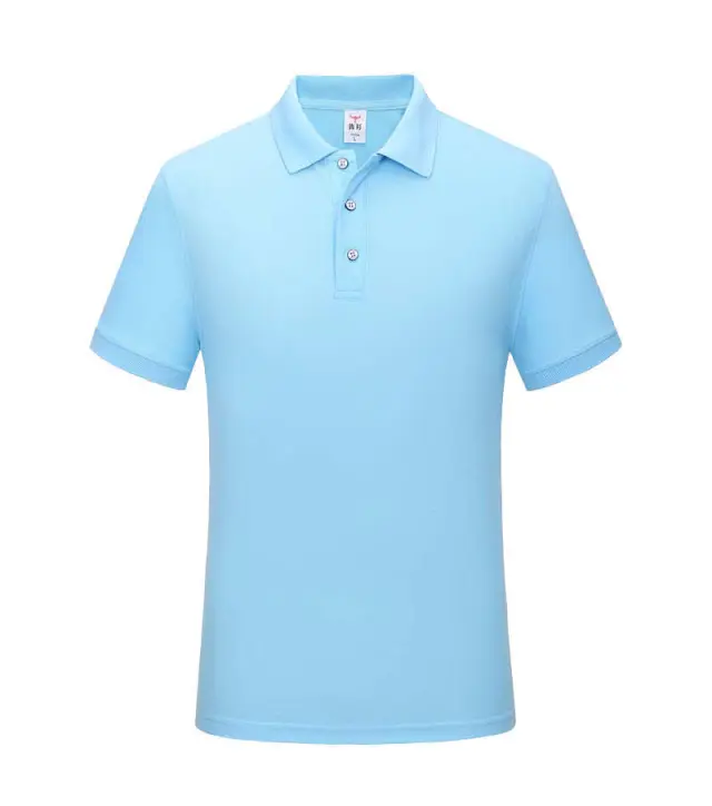 Summer Polo Shirt Men's High grade Lapel Sky Blue - Shop at LoveMi