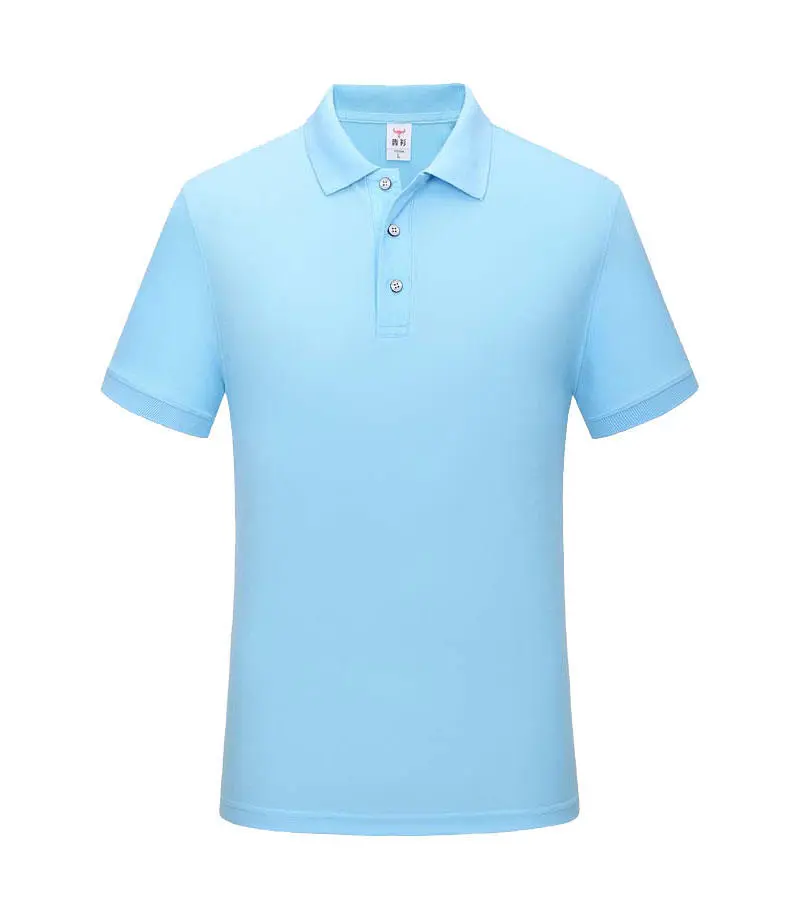 Summer Polo Shirt Men's High-grade Lapel - Sky Blue