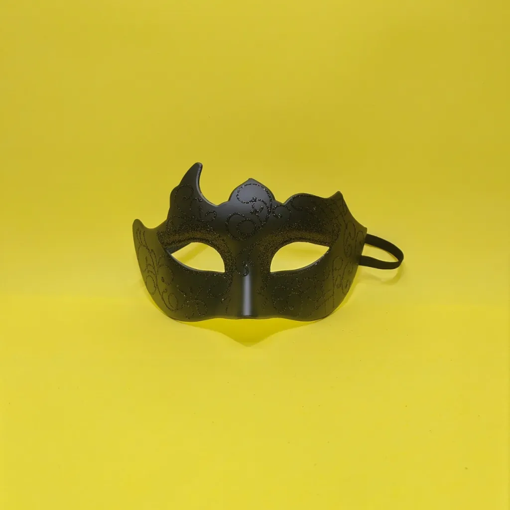 Carnival Painted High-end Half Face Mask - Horn Black