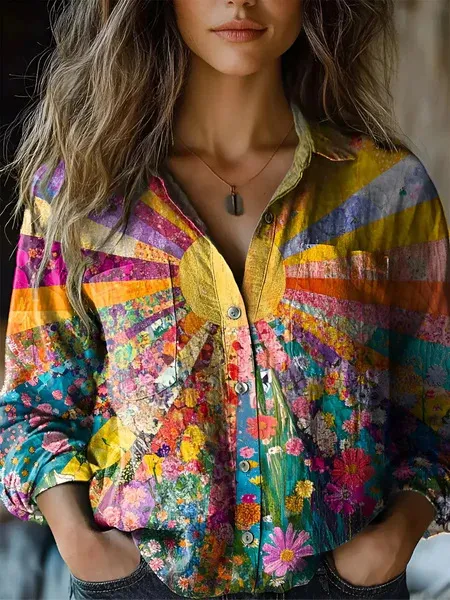Women's Long sleeved Printed Shirt Cxcs030 Xl - Shop at LoveMi