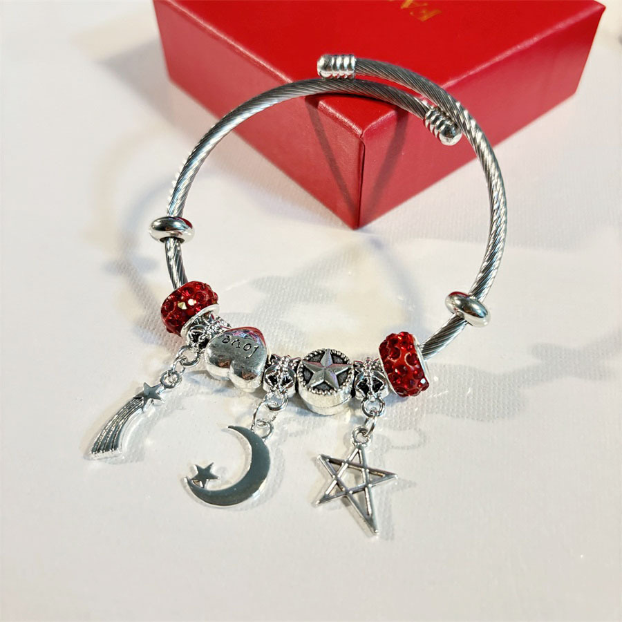 Charm Bracelet XINGX Sun Pendant DIY Red - Shop at LoveMi