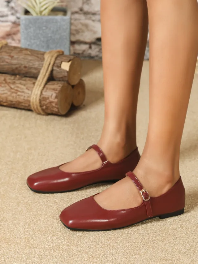 French Style Pumps Women's Flat Bottom Red - Shop at LoveMi