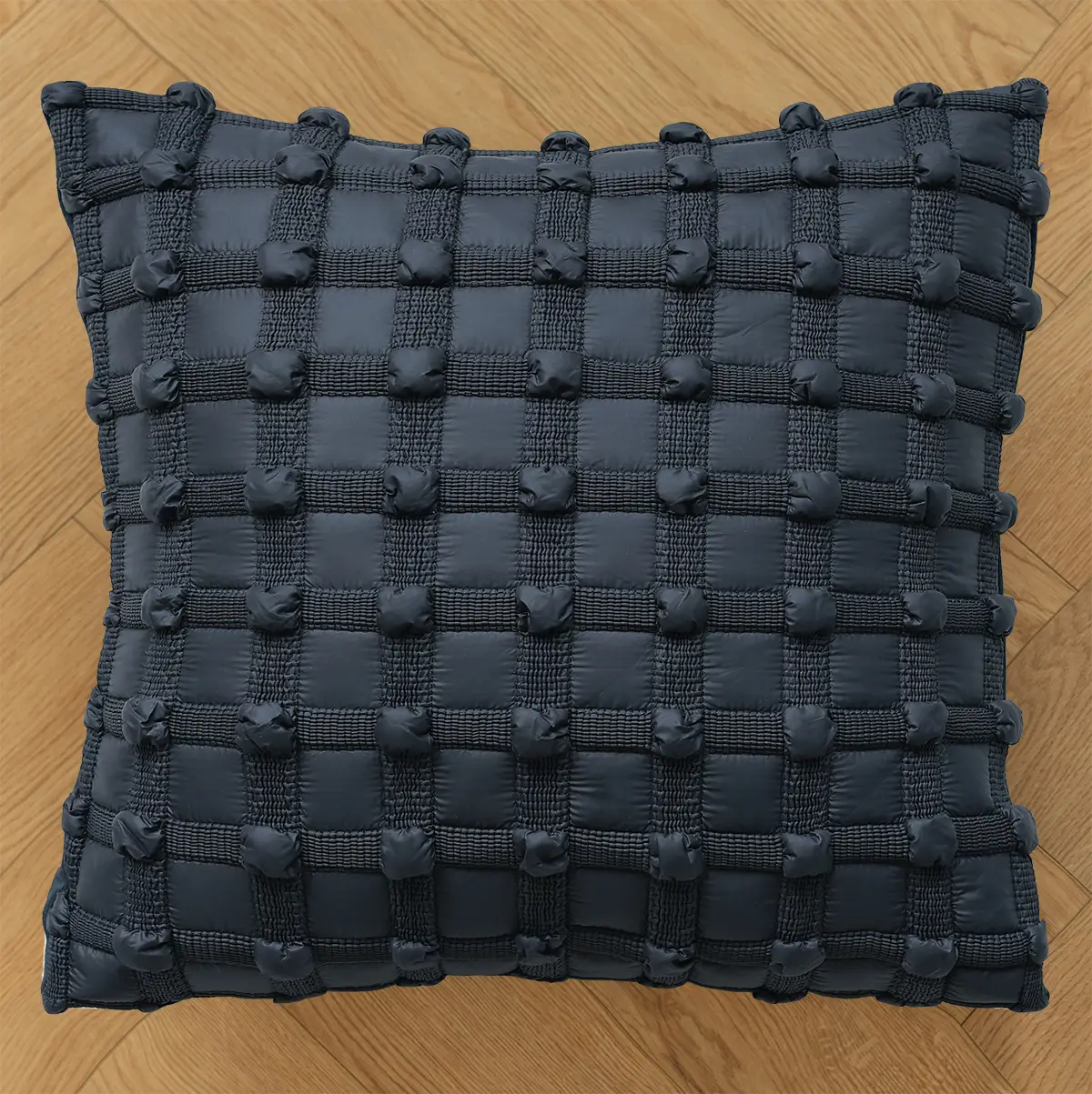 Wabi-sabi-style Black-and-white Sofa With A Light French-inspired Cushion Cover